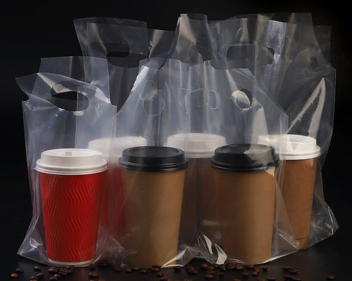 sac de empaquetage transparent jetable du thé pp de lait du café 50PCS/bundle