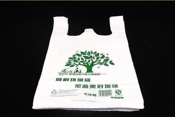 Gilet crème Tote Biodegradable Disposable Bags de fécule de maïs