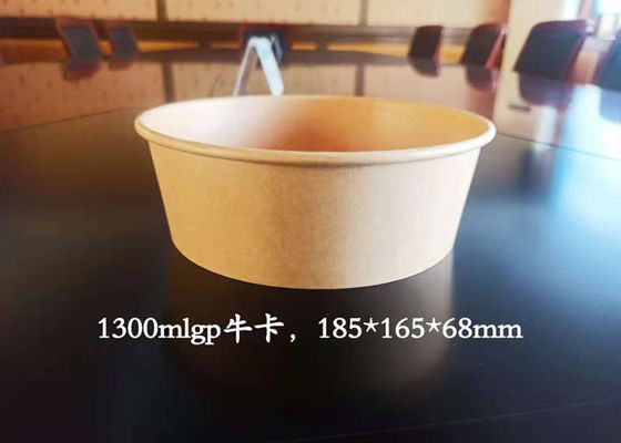 Traiteur enduit simple jetable de papier d'emballage autour de bol de soupe à papier de gruau