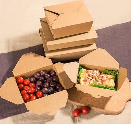 gamelle jetable de papier de 210*154mm emballage, place Bento Salad Box