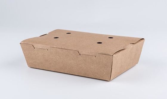 Gamelle jetable rectangulaire de papier d'emballage, boxx de poulet du maïs éclaté 1450ml