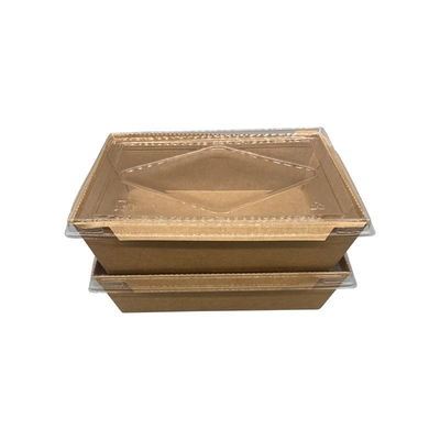 boîte de empaquetage à sushi de papier jetables de 500ml 700ml 900ml 1200ml avec le couvercle transparent
