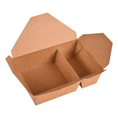 Le papier d'emballage 2 gamelle de 3 compartiments emportent le conteneur de nourriture jetable