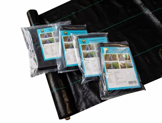 70-180GSM Tissu de lutte contre les mauvaises herbes non tissé en PP noir et vert pour désherber, tapis de désherbage en tissu