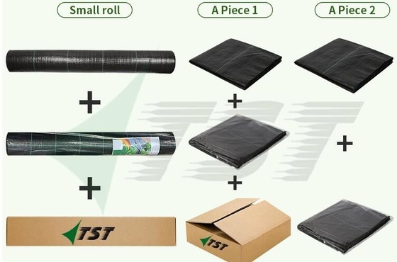 Ruloir de couverture de terre en tissu noir Membrane anti-herbe de lutte contre les mauvaises herbes Fabrique de fourniture 80GSM 90GSM 100GSM