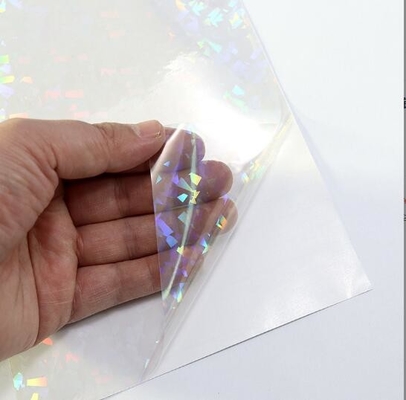 Film de laminage à froid laser couleur cassée en verre plat pour album photo, film de laminage à froid en forme de cœur