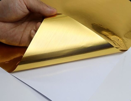 Rouleau de film autoadhésif en or, autoadhésifs décoratifs pour réfrigérateur, autoadhésifs en PET pour ascenseur, autoadhésifs à lettres