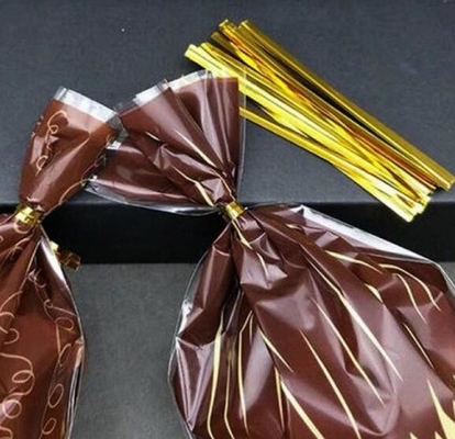 Fil de cravate à fleurs, rouleau de cravate d'emballage alimentaire, corde colorée pour sceller les cadeaux 300,400 mètres de cravate en or et en argent