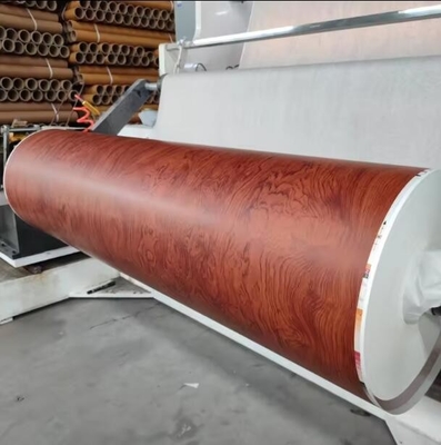 Papier laminé à grains de bois brillant peint en PU pour le carton MDF Décoration des meubles