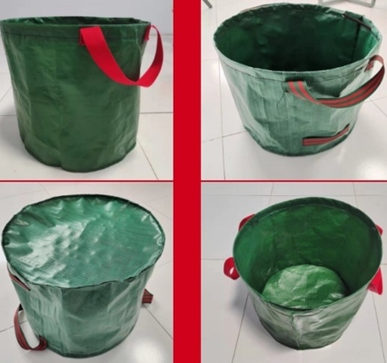 Sac de collecte de feuilles en PE pour la cour du parc, sac de collecte de feuilles vertes flexible et étanche