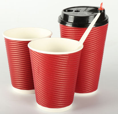 tasses biodégradables de papier d'emballage de double mur jetable de thé du lait 16oz