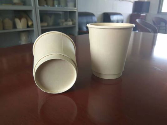 Aucune tasse de papier jetable de PLA d'odeur, double tasse de papier peint de palette en bambou