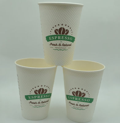 le café de 12oz 9g FDA a isolé la tasse de papier jetable de grain de maïs de thé de lait