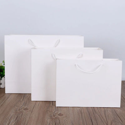Habillement 100gsm Tote Bag Custom Logo blanc de papier d'emballage de achat