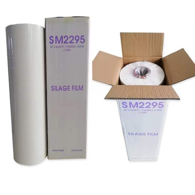Couleur blanche UV adaptée aux besoins du client de film d'étendue d'ensilage de balle de pe d'étendue de pe de la largeur 23mic de 72cm anti