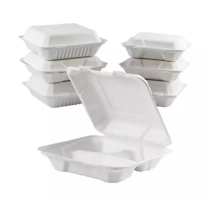Emportez la gamelle en plastique jetable de 3 compartiments de papier d'emballage adaptent aux besoins du client