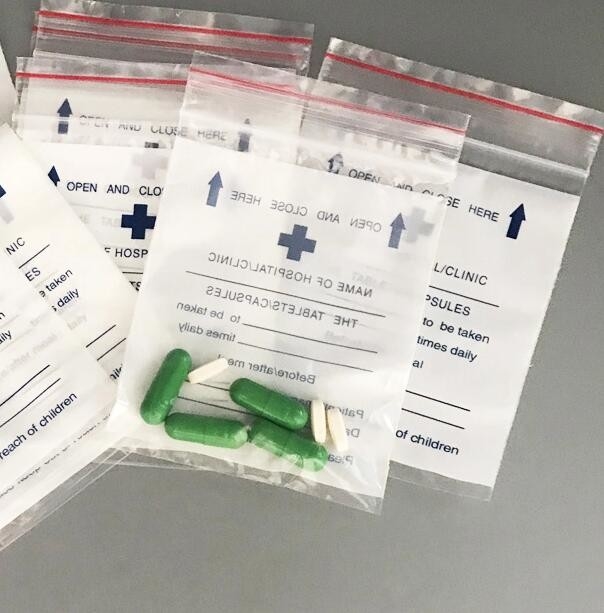 Filtre d'emballage transparent à double poche fermeture à glissière en plastique liquide écologique Biohazard Biohazard Médical PE Sac d'étanchéité pathologique