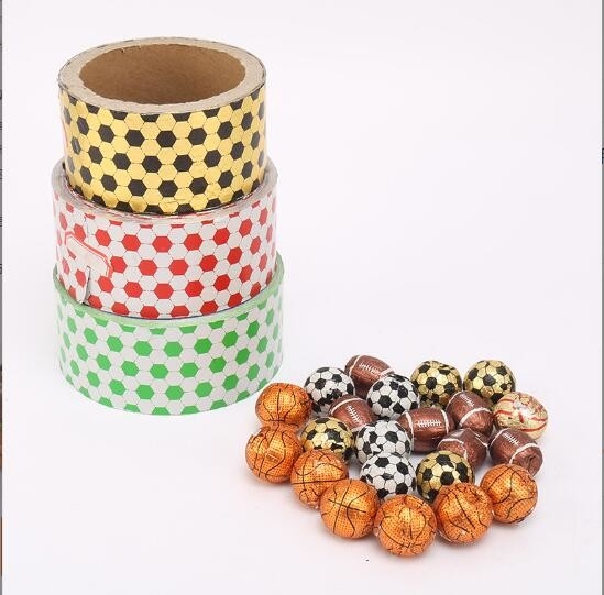 Feuille d'aluminium imprimée dorée et colorée personnalisée pour emballage de bonbons ou emballage de chocolat en feuille / en rouleau