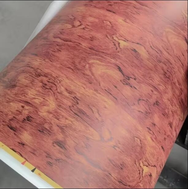 Papier laminé à grains de bois brillant peint en PU pour le carton MDF Décoration des meubles